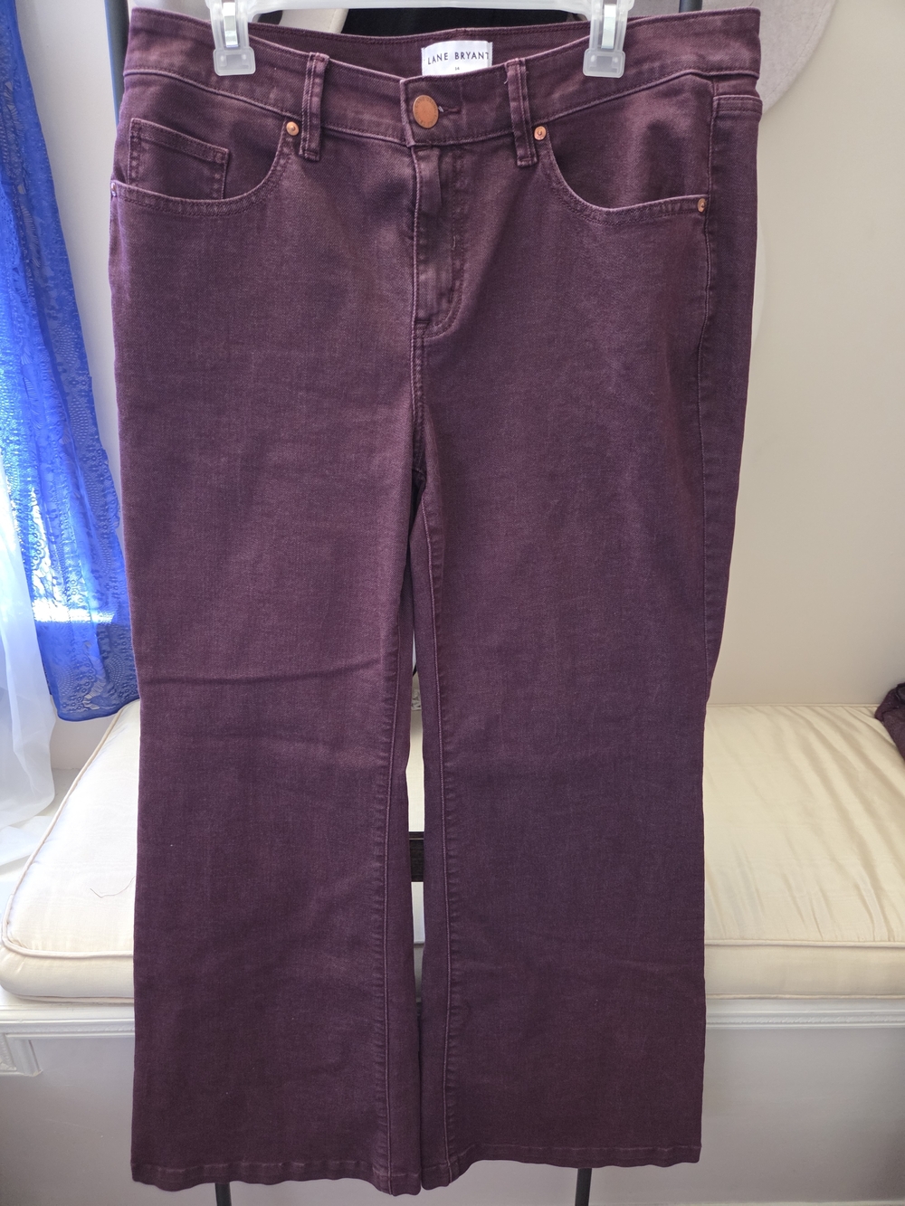 Lane Bryant Women's Plum Flare-Leg Jeans Size 14
